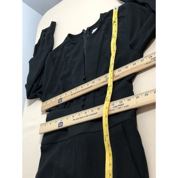 Eva Mendes Overall Jumpsuit Size 2 Long Sleeve Black Y2K Fairy Core Barbiecore - Picture 11 of 12